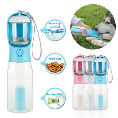 Bouteille d'eau multifonction pour chiens et chats, pratique pour les voyages.