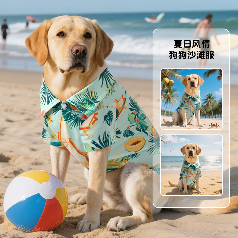 T-shirts pour grands chiens, maillots de plage imprimés