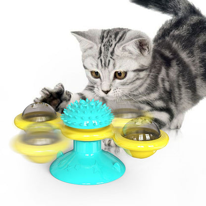 Jouet rotatif multifonction pour divertir les chats et les stimuler.