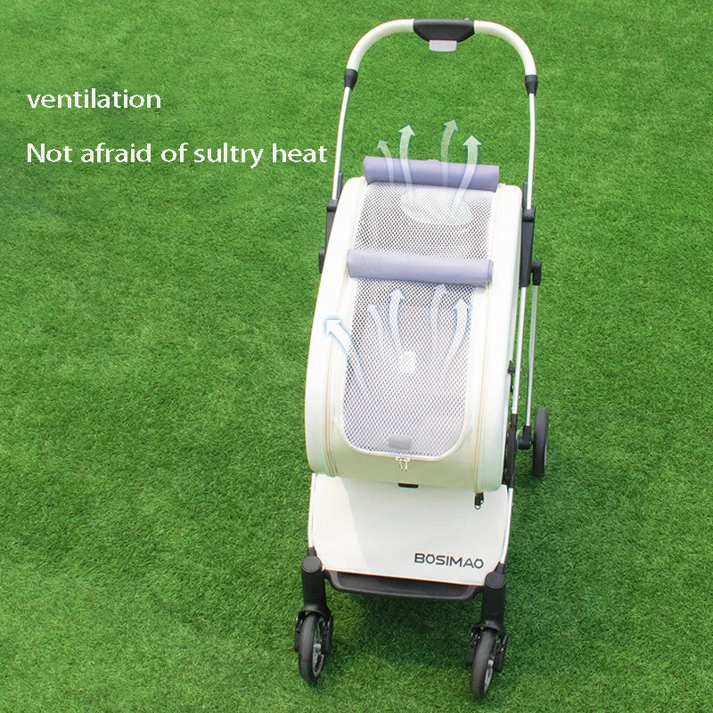 Chariot Pliable pour Chiens et Chats - Confort et Style