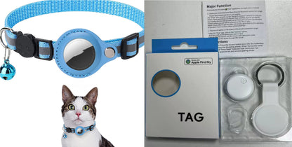Collier réfléchissant étanche avec Airtag pour animaux en extérieur.