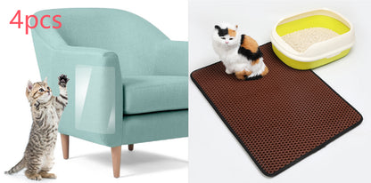 Tapis confortable pour litière de chat, pratique et élégant.