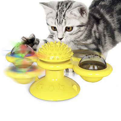 Jouet rotatif multifonction pour divertir les chats et les stimuler.