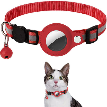 Collier réfléchissant étanche avec Airtag pour animaux en extérieur.