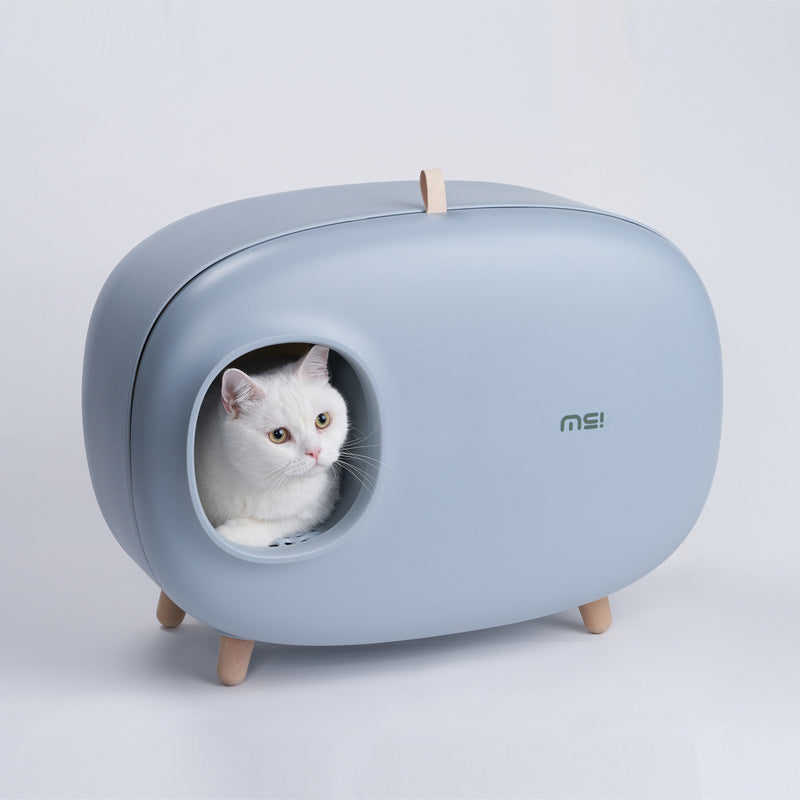 Mochi : bac à litière fermé pour chats - confort optimal