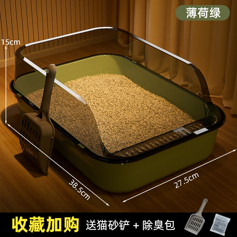 Litière extra-large semi-fermée pour chats, anti-odeur
