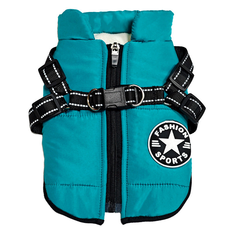Manteau imperméable pour chien avec harnais intégré