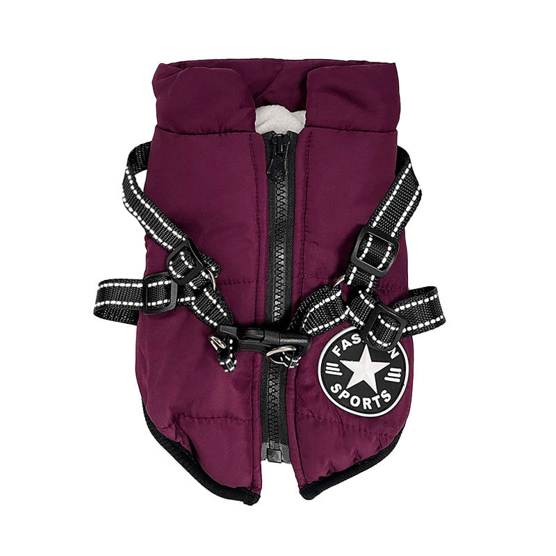 Manteau imperméable pour chien avec harnais intégré