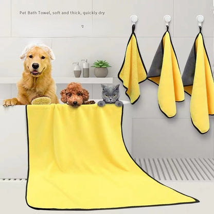 Serviettes pour animaux, douces et absorbantes, parfaites après le bain.