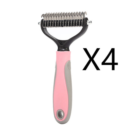 Brosse double face en acier inoxydable pour toiletter chiens et chats.