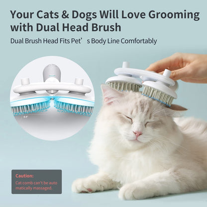 Brosse de toilettage double tête pour chats et chiens