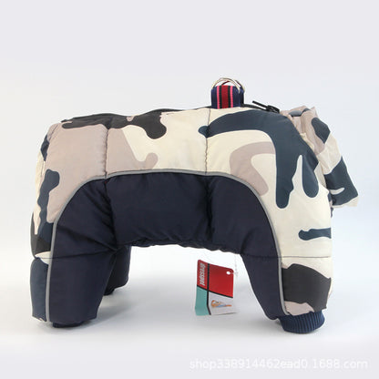 Veste d'hiver épaissie pour chien, combinant confort et élégance.