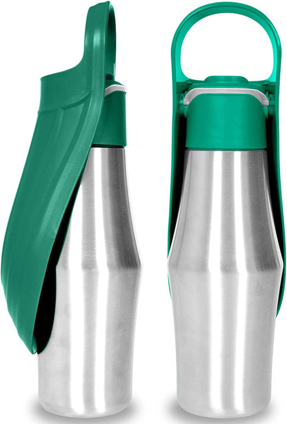 Bouteille d'eau portable en silicone pour chien, légère et facile à transporter.