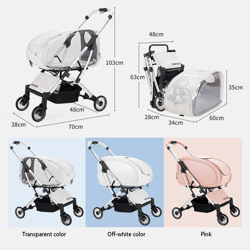 Chariot Pliable pour Chiens et Chats - Confort et Style