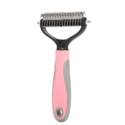 Brosse double face en acier inoxydable pour toiletter chiens et chats.