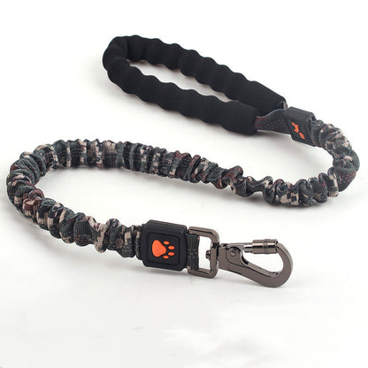 Laisse élastique conçue pour le confort des grands chiens lors des promenades.