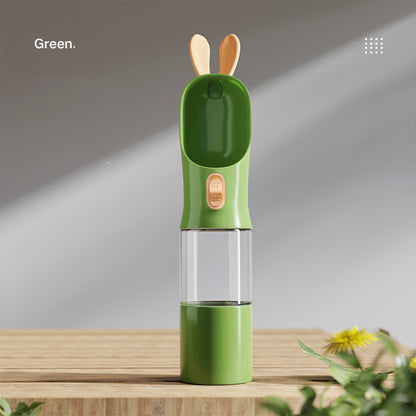 Bouteille d'eau portable pour animaux, idéale pour voyages et promenades.