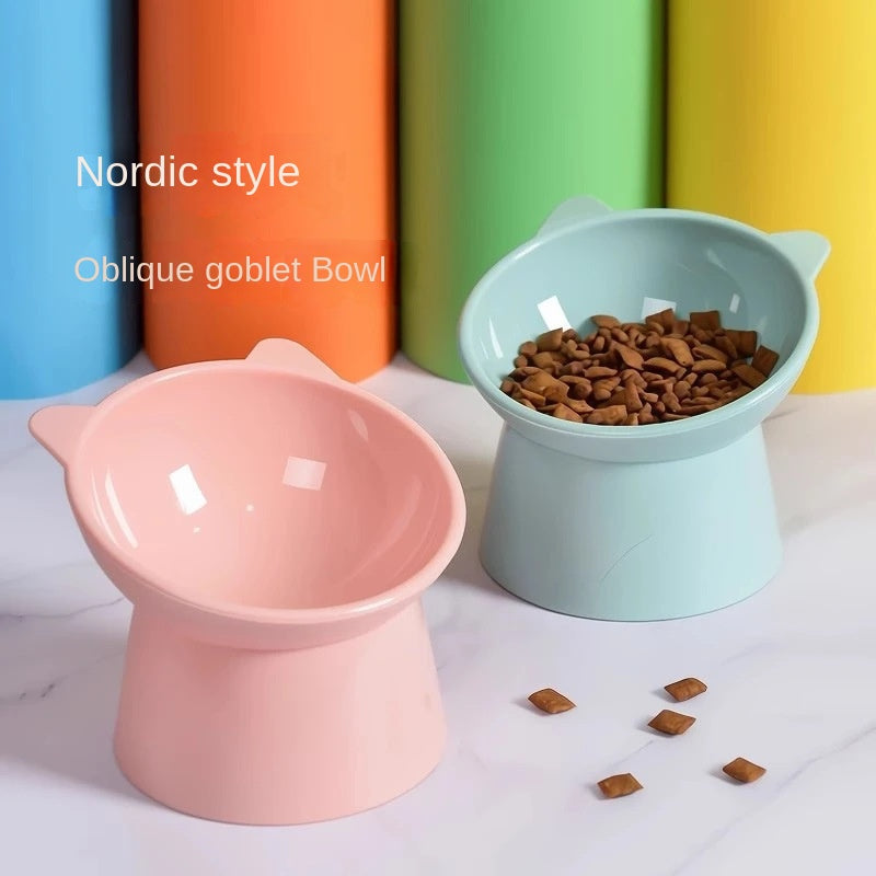 Gamelle surélevée pour chats avec protection inclinée