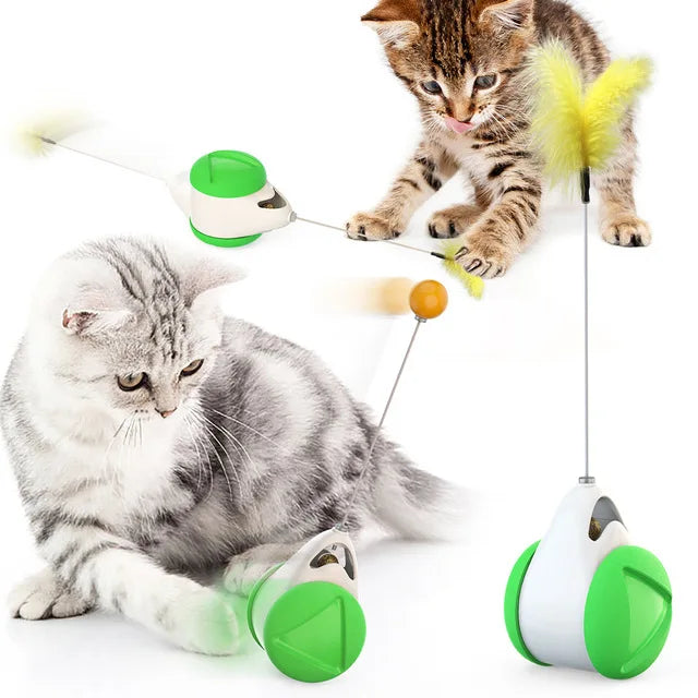 Jouet interactif pour chats - Balle à plumes automatique
