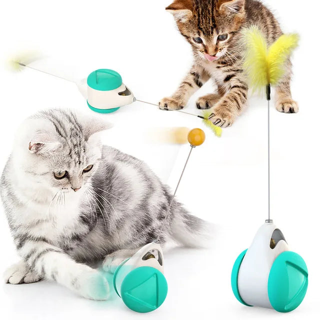 Jouet interactif pour chats - Balle à plumes automatique