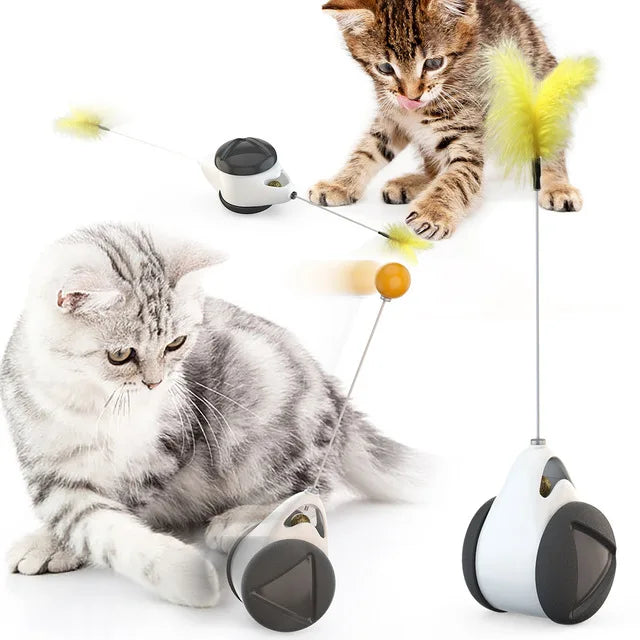 Jouet interactif pour chats - Balle à plumes automatique