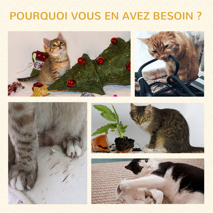 Arbre à chat poteau à griffer fixation plafond hauteur réglable 37 x 21 x 202- 242 cm 4 niveaux vert-6