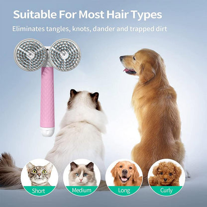 Brosse de toilettage double tête pour chats et chiens