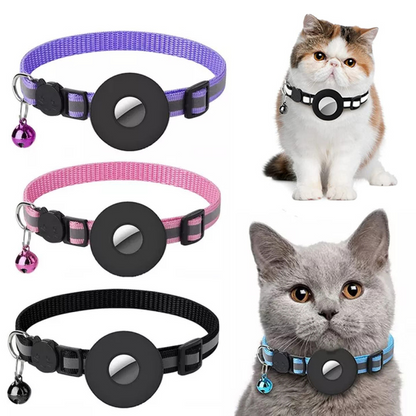 Collier réfléchissant étanche avec Airtag pour animaux en extérieur.