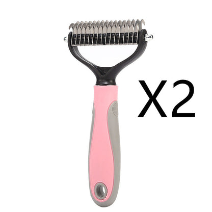 Brosse double face en acier inoxydable pour toiletter chiens et chats.