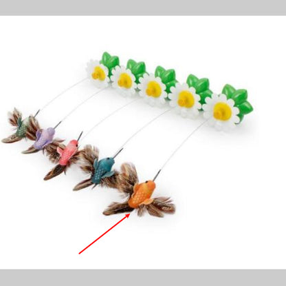 Fleur électrique rotative qui divertit et stimule les animaux.