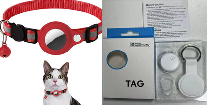 Collier réfléchissant étanche avec Airtag pour animaux en extérieur.
