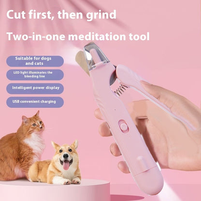 Coupe-ongles 2 en 1 avec LED pour chiens et chats, sûr et pratique.