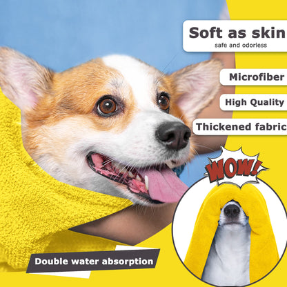 Serviettes pour animaux, douces et absorbantes, parfaites après le bain.