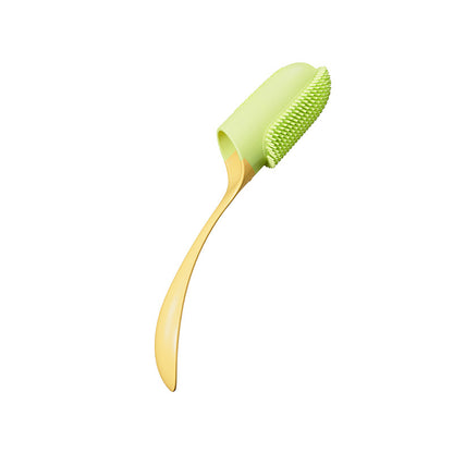 Brosse à dents en silicone pour chiens et chats, parfaite pour le brossage doux.