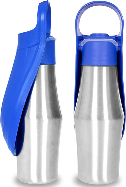 Bouteille d'eau portable en silicone pour chien, légère et facile à transporter.