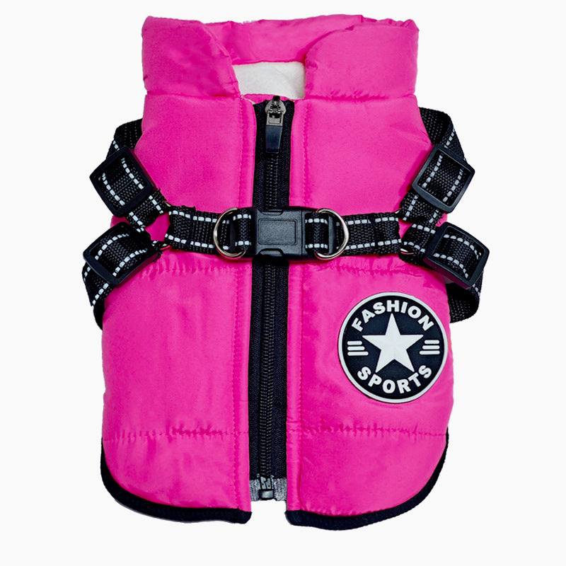 Manteau imperméable pour chien avec harnais intégré