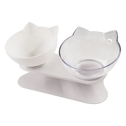 Gamelle inclinée transparente pour chats et chiens, pratique
