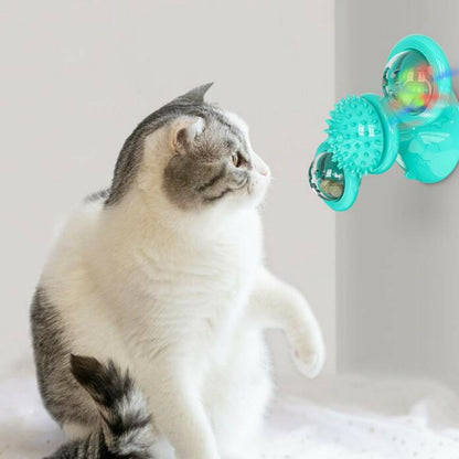 Jouet moulin à vent attrayant pour divertir les chats
