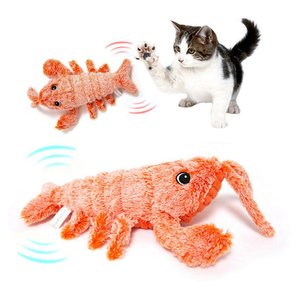 Jouet électrique crevette sautante pour chat