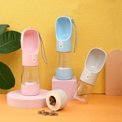 Gourde et gamelle portable pour chien, pratique pour les promenades et voyages.