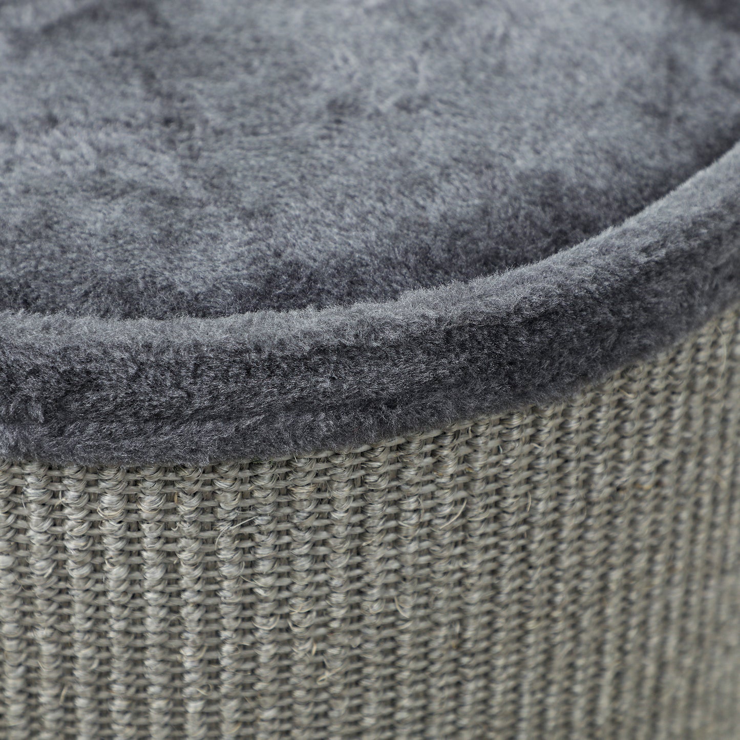 Tonneau à gratter pour chat, tour à griffer en sisal à 3 niveaux recouvert de peluche, Ø 38 x 70 cm, gris clair-8