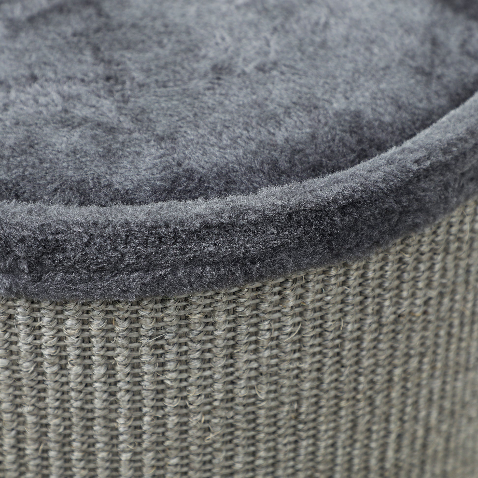 Tonneau à gratter pour chat, tour à griffer en sisal à 3 niveaux recouvert de peluche, Ø 38 x 70 cm, gris clair-8