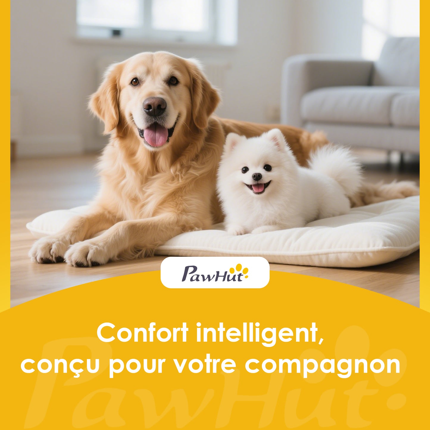 Caisse de transport chat et chien, cage de transport avec porte acier, bol de nourriture, 49 x 32 x 31 cm, gris et crème